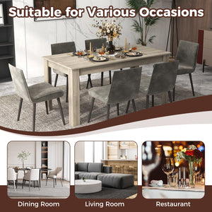 63 Inch Rectangular Modern Dining Kitchen Table-Light Gray view 8