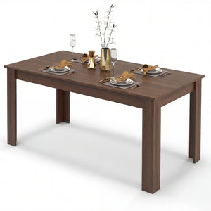 63 Inch Rectangular Modern Dining Kitchen Table-Walnut view 4