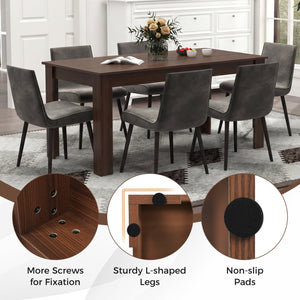 63 Inch Rectangular Modern Dining Kitchen Table-Walnut view 9