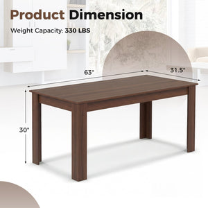 63 Inch Rectangular Modern Dining Kitchen Table-Walnut view 5