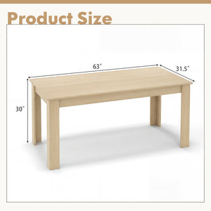 63 Inch Rectangular Modern Dining Kitchen Table-Oak view 5