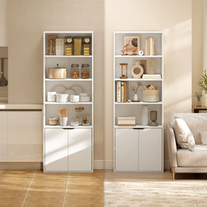 4-Tier Open Bookshelf with Doors Modern Home Office Bookcase Storage Cabinet for Living Room Bathroom – view 13