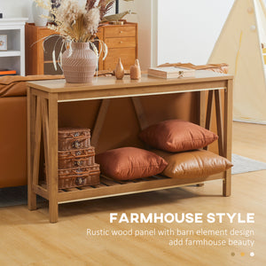 52" Console Table, Farmhouse Narrow Entryway Table with Storage Shelf – view 11