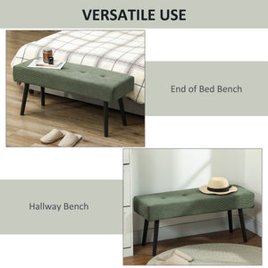 39" Upholstered Ottoman Bench, Corduroy Entryway Bedroom Bench with Padded Seat and Steel Legs for Bedroom – view 12