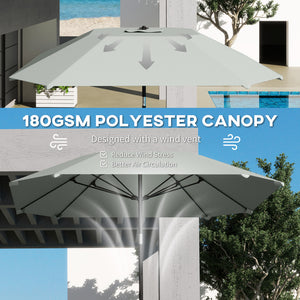 7.6FT Aluminum Patio Umbrella Parasol 8 Ribs Outdoor Market Umbrella with Crank, Push Button Tilt for Deck – view 11
