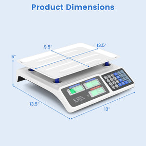 66lb Price Computing Scale Commercial Food Scale with Dual LCD Displays view 3