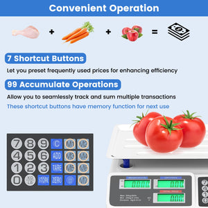 66lb Price Computing Scale Commercial Food Scale with Dual LCD Displays view 4