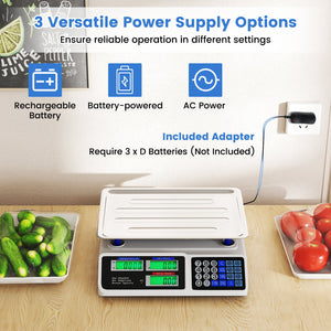 66lb Price Computing Scale Commercial Food Scale with Dual LCD Displays view 7