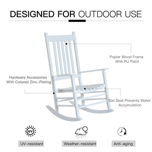 Wooden Porch Rocking Chair Outdoor Patio Rocker Garden Single Leisure Reclining Seat Armchair Natural – view 25