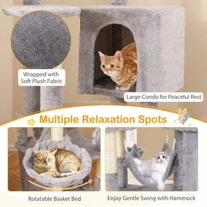 69 Inch Multi-level Cat Tree with Top Perch and Cozy Condo view 8
