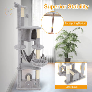 69 Inch Multi-level Cat Tree with Top Perch and Cozy Condo view 9