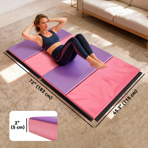 Soozier 4'x10'x2" Folding Gymnastics Tumbling Mat, Exercise Mat with Carrying Handles for Yoga, MMA, Martial Arts