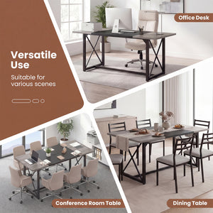 6FT Conference Table with Power Outlets Seats 6-8 People for Office-Natural view 9