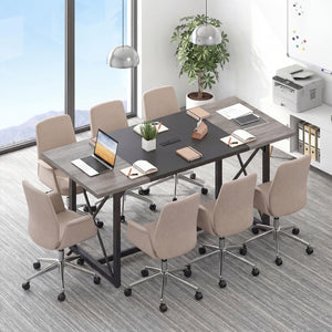6FT Conference Table with Power Outlets Seats 6-8 People for Office-Natural view 2