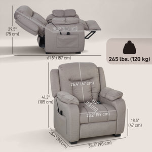 Massage Recliner Chair with Quiet Brushless Motor Pet-Friendly Fabric Power Recliner with 2 Memory – view 2