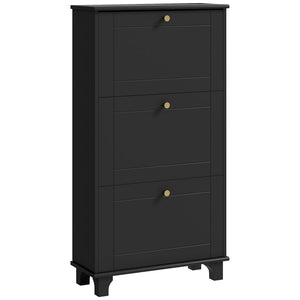 Narrow Shoe Storage with 3 Flip Drawers and Adjustable Shelves