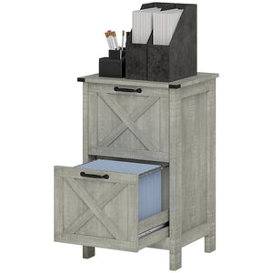 Vertical Filing Cabinet with 2 Drawers, Rustic Farmhouse Office Storage Cabinet for A4, Letter Size – view 15