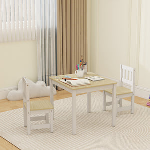 Qaba Kids Table and Chairs Set, Toddler Table and 2 Chair Set for Activity, Art, Craft, Reading, Learning