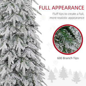 6ft Pencil Flocked Artificial Christmas Tree with 600 Branch Tips, Auto Open and Steel Base, Green – view 4