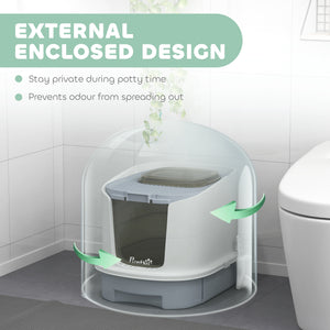 Enclosed Cat Litter Box with Lid, Scoop, Top Entry, Deodorization Bags, Drawer Type Cat Litter Tray – view 10
