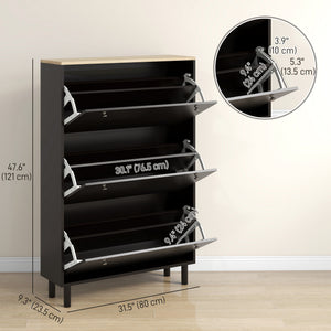 Shoe Storage with 3 Flip Drawers and Adjustable Shelves – view 2