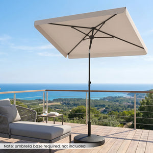 6.5 x 4.3 Feet Rectangular Outdoor Balcony Umbrella with Tilt Adjust Button-Beige view 6