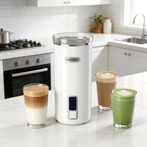6-in-1 Electric Milk Steamer with Stainless Steel Interior-White view 2