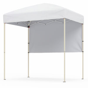 6 x 4 FT Pop-Up Canopy Tent with 1 Half Sidewall Easy Setup Folding Outdoor Sun Shelter-White view 4