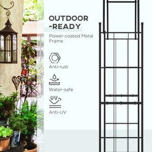 8.7FT Garden Arch Trellis, Outdoor Wedding Arbor for Ceremony with Scrollwork Design for Climbing Roses, Vines and Plants