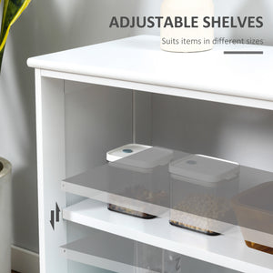 Modern Kitchen Sideboard, Stackable Storage Cabinet, Sliding Glass Door Console – view 20
