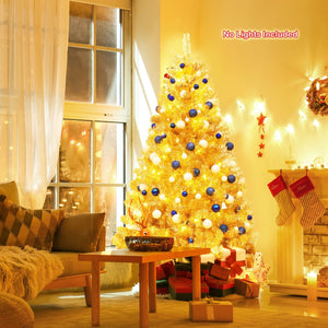 6/7.5 Feet Artificial Tinsel Christmas Tree Hinged with Foldable Stand-6 ft view 6