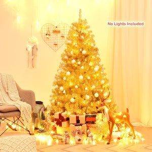 6/7.5 Feet Artificial Tinsel Christmas Tree Hinged with Foldable Stand-6 ft view 7