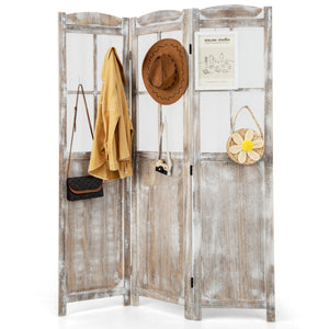 6 Feet Folding Privacy Screen-Coffee view 4