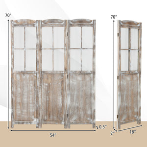 6 Feet Folding Privacy Screen-Coffee view 5