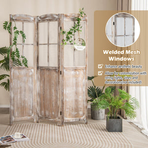 6 Feet Folding Privacy Screen-Coffee view 7