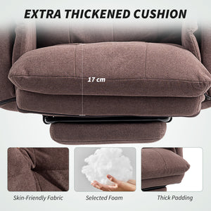 Reclining Executive Computer Desk Chair, Ergonomic Office Chair with Footrest and Thickly Padded, Coffee