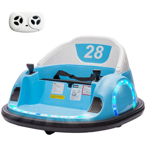 Qaba 12V Bumper Car for Toddlers, Ride On Car with 360 Degree Remote Control, Lights Music Horn, for 1.5-5 Years
