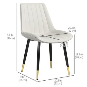 Dining Chairs Set of 2, Modern Kitchen Chair with PU Leather Upholstery and Steel Legs for Living Room – view 9