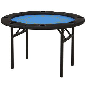 Soozier Foldable Poker Table Blackjack Texas Holdem Poker Game Table with Cup Holders, 47" Round, Black