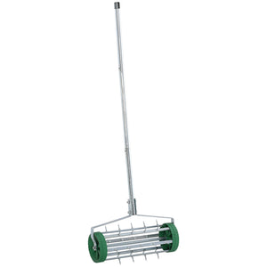 Manual Lawn Aerator with Adjustable Handle, Lawn Aerator Machine, Grass Aerator for Lawn, Yard, Garden