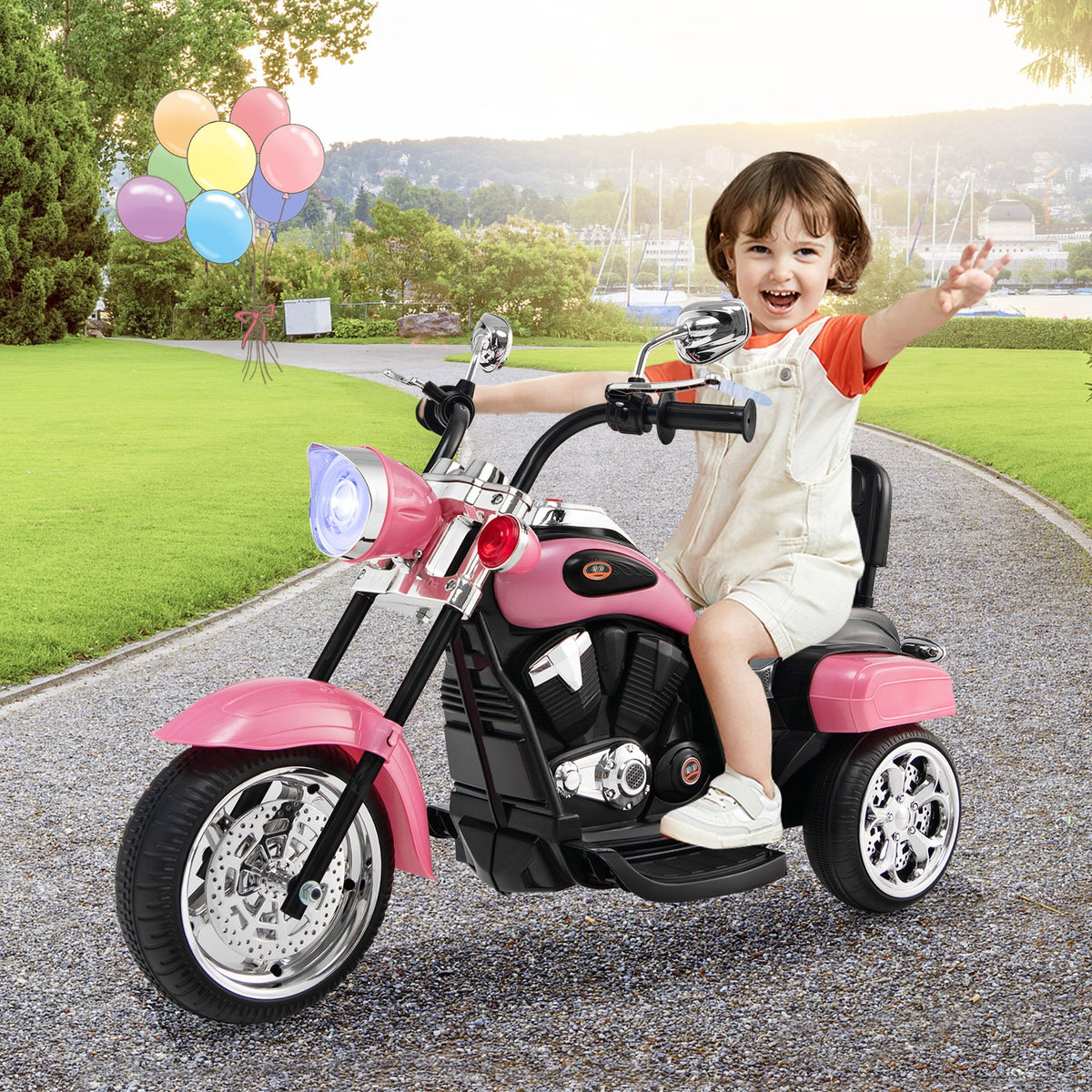 6V 3 Wheel Kids Motorcycle-Pink view 2