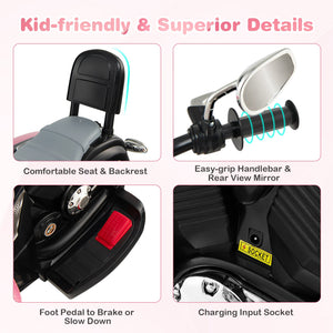 6V 3 Wheel Kids Motorcycle-Pink view 9