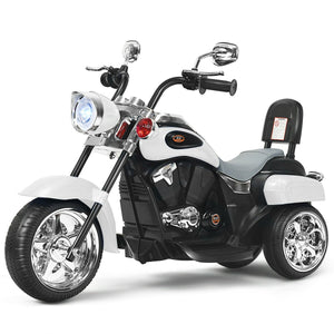 6V 3 Wheel Kids Motorcycle-White view 4