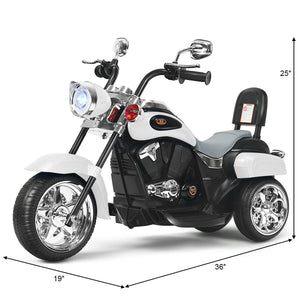 6V 3 Wheel Kids Motorcycle-White view 5