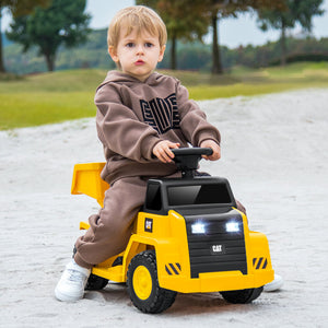 6V Electric Licensed Caterpillar Construction Vehicle with One-Button Start-Yellow view 3