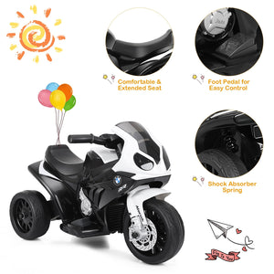 6V Kids 3 Wheels Riding BMW Licensed Electric Motorcycle-Black view 6