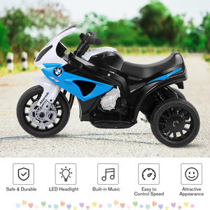 6V Kids 3 Wheels Riding BMW Licensed Electric Motorcycle-Blue view 5