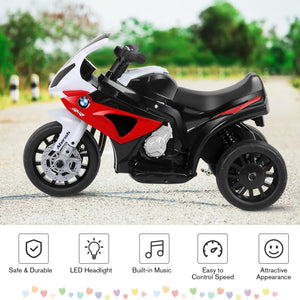 6V Kids 3 Wheels Riding BMW Licensed Electric Motorcycle-Red view 3
