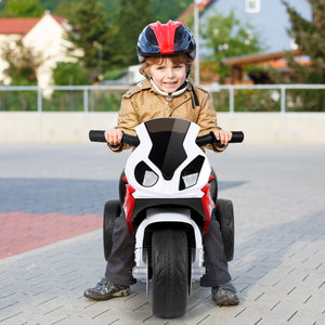 6V Kids 3 Wheels Riding BMW Licensed Electric Motorcycle-Red view 6