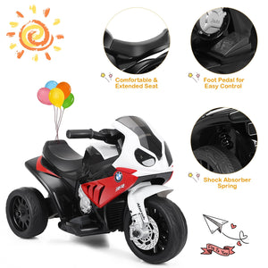 6V Kids 3 Wheels Riding BMW Licensed Electric Motorcycle-Red view 8